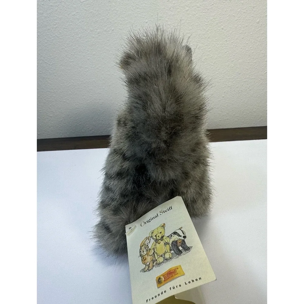 Steiff Cat‎ Whiskas Mom Cat Standing Gray Plush Original Ear Tag 075875